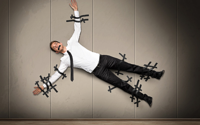 Nauczyciel w rozkroku