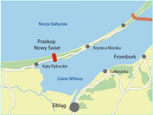 Planowany przekop przez Mierzeję Wiślaną