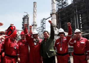 Hugo Chávez i pracownicy PDVSA