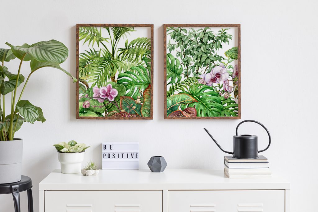 Plakat kwiaty i zieleń