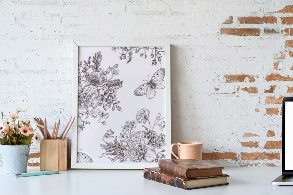 Plakat kwiaty minimalizm