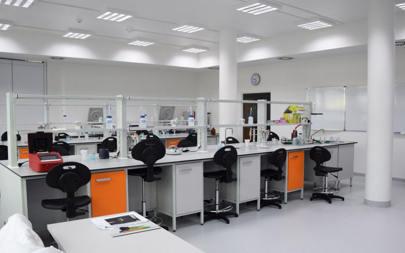 Jakie meble laboratoryjne znajdują się w laboratorium?