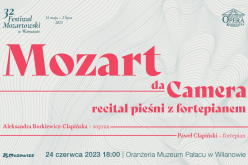 Mozart da Camera. Recital pieśni na wysoki głos z fortepianem